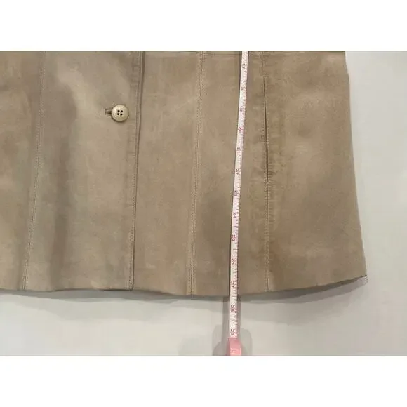 Vintage Liz Claiborne Beige/Tan Suede Blazer / Jacket, Pockets, Size XL - Picture 11 of 14